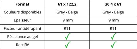 caracteristiques carreau ligne holystone